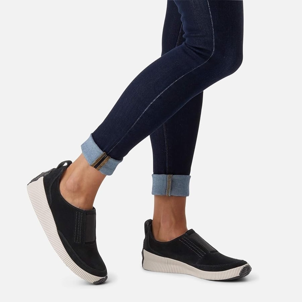 Sorel Women's Out N About Plus Slip-On Black Suede Size 9.5